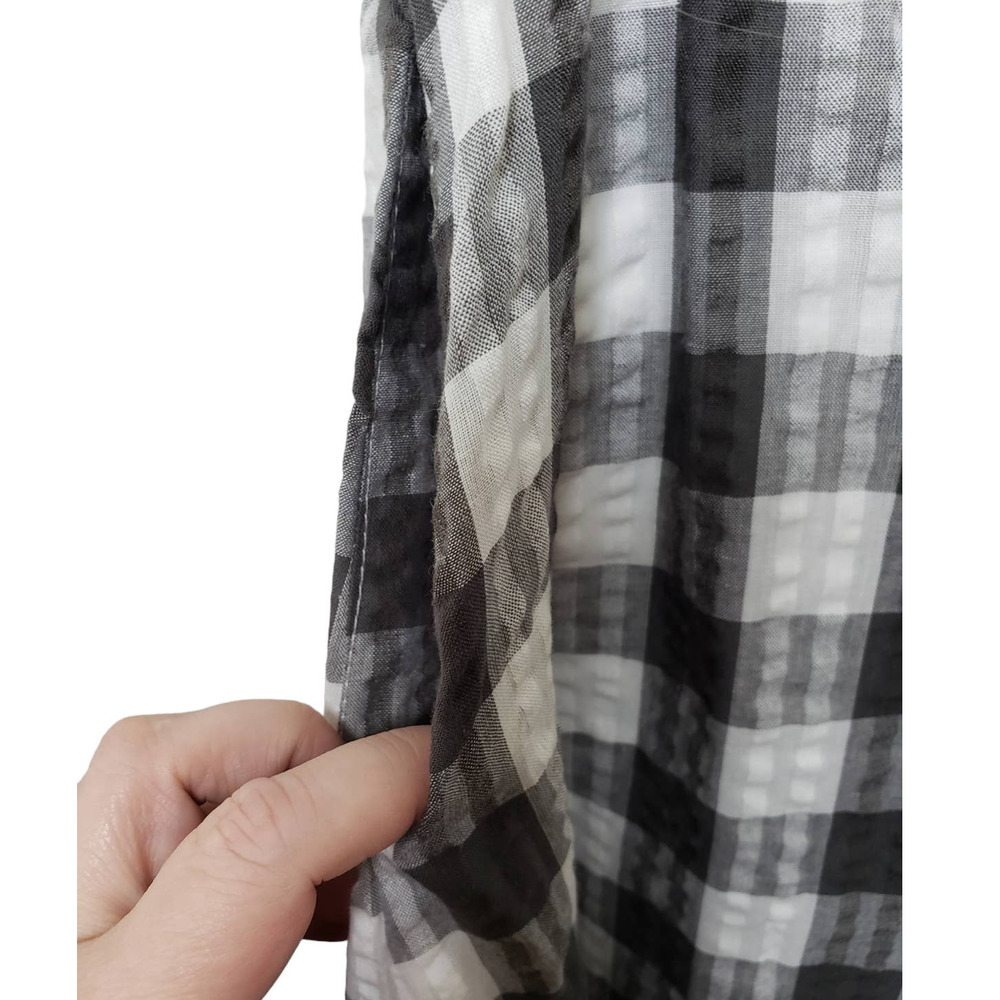 Torrid Peasant Midi Seersucker Gingham Midi Dress - Picture 6 of 10